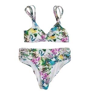 BEBE Floral Multicolor Pastel Bikini 2Pcs XL